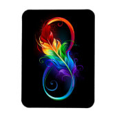 Magnet Flexible Symbole d'infini avec plume arc-en-ciel (Vertical)