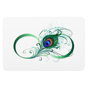 Magnet Flexible Symbole d'infini avec plume de paon