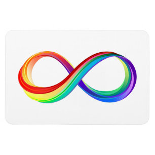 Magnet Flexible Symbole d'infinité arc-en-ciel stratifié
