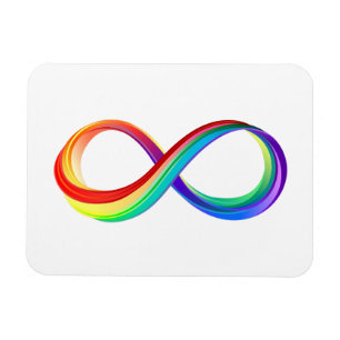 Magnet Flexible Symbole d'infinité arc-en-ciel stratifié