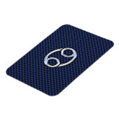Magnet Flexible Symbole du cancer Zodiac Marine Blue Carbon Fiber  (Côté Gauche)