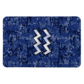 Magnet Flexible Symbole du zodiaque du Verseau sur camouflage numé (Horizontal)