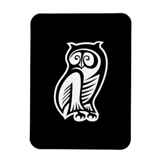 Magnet Flexible Symbole hibou blanc (Vertical)