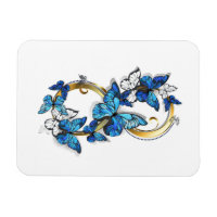 Symbole infini de papillons Morpho bleus