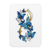 Magnet Flexible Symbole infini de papillons Morpho bleus (Vertical)