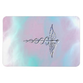 Magnet Flexible Symbole médical Caducée de Chrome sur Nacre de Per (Horizontal)