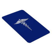 Magnet Flexible Symbole Médicale Silver Caduceus sur le Décor bleu (Côté Droit)