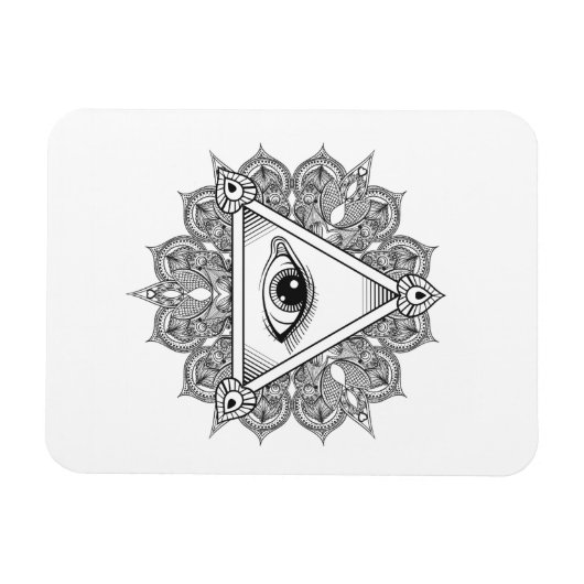 Magnet Flexible Symbole pyramide des yeux Doodle (Horizontal)
