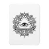 Magnet Flexible Symbole pyramide des yeux Doodle (Vertical)
