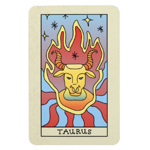 Magnet Flexible Symbole Taurus Zodiac Art Abstrait Vintage