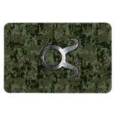 Magnet Flexible Symbole Taurus Zodiac sur Camo numérique vert (Horizontal)