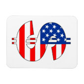 Magnet Flexible symbole usa dollar signe argent (Horizontal)