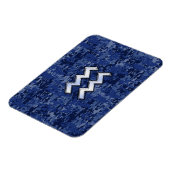 Magnet Flexible Symbole Zodiaque Aquarius sur camo numérique bleu (Côté Gauche)