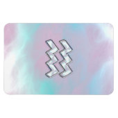 Magnet Flexible Symbole Zodiaque Aquarius sur Mère de Pearl Nacre (Horizontal)