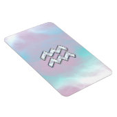 Magnet Flexible Symbole Zodiaque Aquarius sur Mère de Pearl Nacre (Côté Droit)