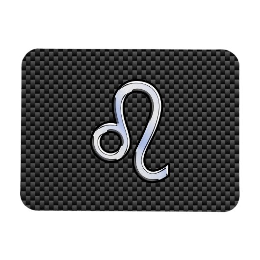 Magnet Flexible Symbole Zodiaque Leo d'argent sur l'impression de  (Horizontal)