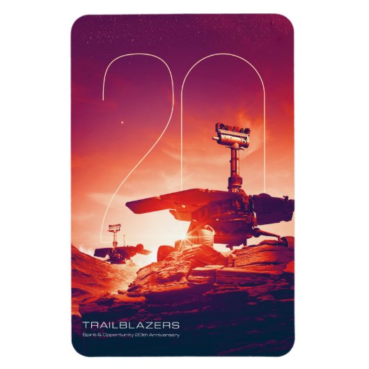 Magnet Flexible Système solaire, 20 ans d'esprit et d'opportunité (Vertical)