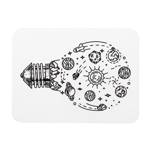Magnet Flexible Système solaire Doodle en bulbe (Horizontal)
