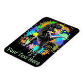 Magnet Flexible T-Rex Dinosaur Jurassique Reptile sur arc-en-ciel  (Côté Gauche)