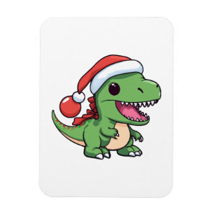 Magnet Flexible T-Rex Dinosaure Mignon en Chapeau de Noël