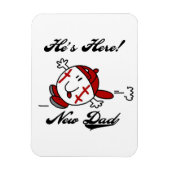 Magnet Flexible T-shirts et cadeaux de baseball Nouveau papa (Vertical)