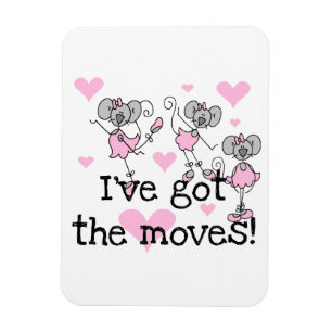Magnet Flexible T-shirts et cadeaux J'ai les mouvements Ballerine