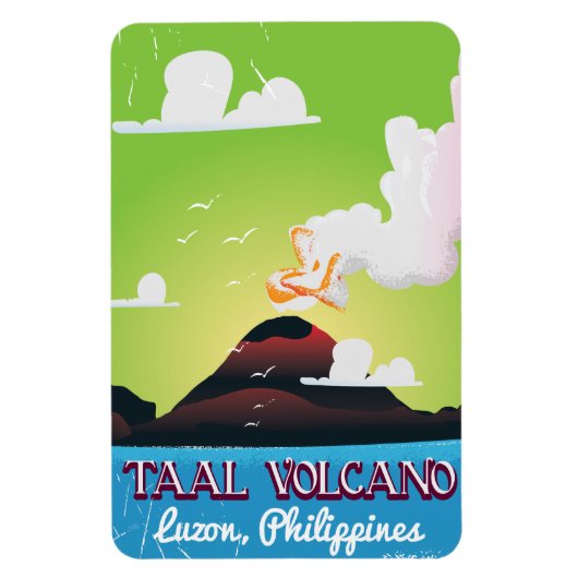 Magnet Flexible Taal Volcano Volcan Philipp affiche de voyage vint (Vertical)