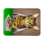 Magnet Flexible Tabby Cat Jouer Poker (Horizontal)
