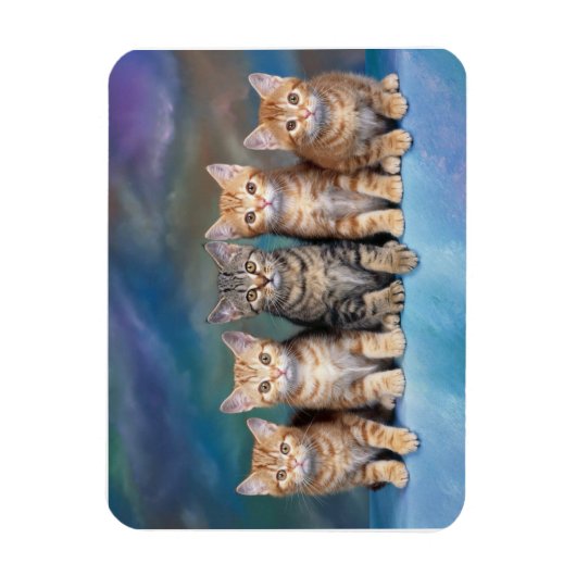 Magnet Flexible Tabby Kittens dans un aimant de rangée (Vertical)