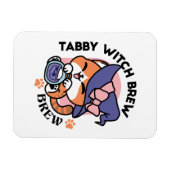 Magnet Flexible Tabby Witch Brew – Joli design de chat pour Hallow (Horizontal)