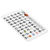 Magnet Flexible Table Katakana japonaise (Wagashi) (Côté Droit)