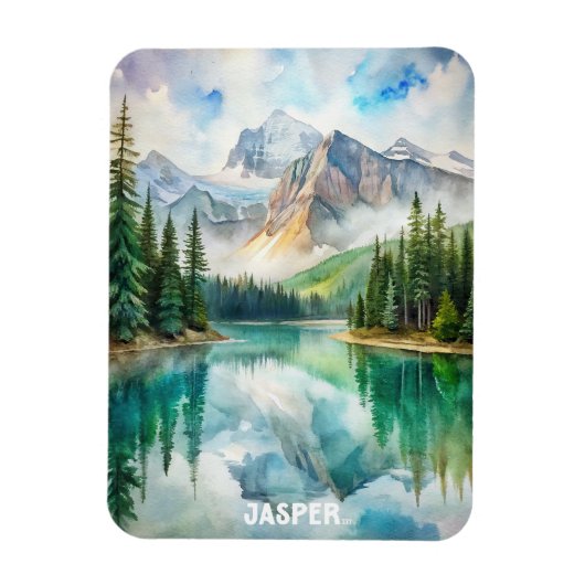 Magnet Flexible Tableau aquarelle du parc national Jasper (Vertical)