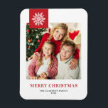 Magnet Flexible Tag Joyeux Noël Photo Red Snowflakes<br><div class="desc">Célébrez l'esprit de vacances avec notre aimant photo de Noël personnalisable! Parfait pour capturer vos moments de fête préférés, cet aimant vous permet de créer un souvenir unique qui met en valeur la joie et l’amour de votre famille pendant la période des fêtes. Cet aimant photo de Noël présente une...</div>