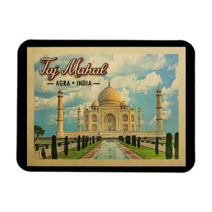 Magnet Flexible Taj Mahal Vintage voyage Inde