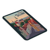 Magnet Flexible Tallinn Estonie Illustration Voyage Art Vintage (Côté Droit)