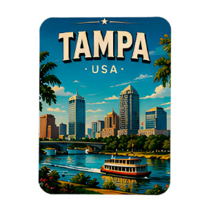 Magnet Flexible Tampa Riverwalk Skyline au bord de l'eau