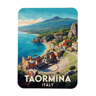 Magnet Flexible Taormine Italie Théâtre Grec Scène de Voyage 🏛️
