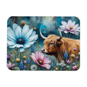 Magnet Flexible Tapisserie de Cosmos couleur vache Highland