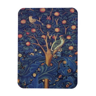 Magnet Flexible Tapisserie Pic-vert de William Morris modèle bleu