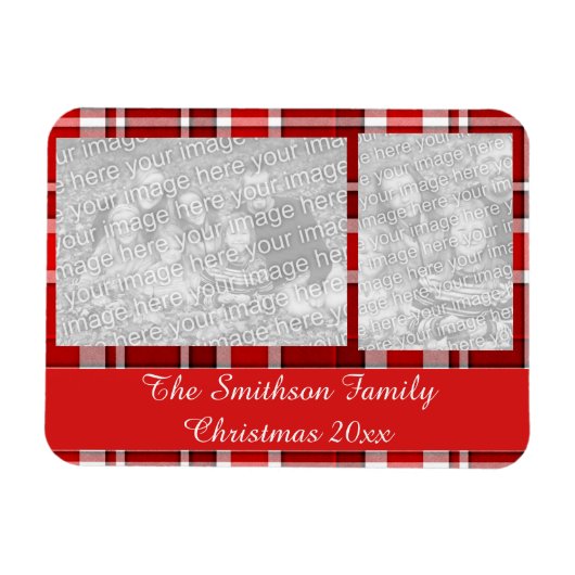 Magnet Flexible Tartan blanc rouge (Horizontal)