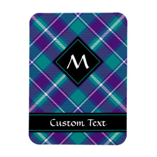 Magnet Flexible Tartan vert de mer, violet et bleu