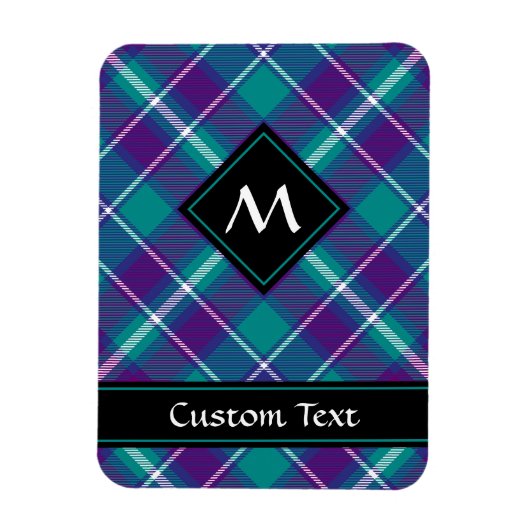Magnet Flexible Tartan vert de mer, violet et bleu (Vertical)