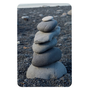 Magnet Flexible Tas de rochers gris sur la plage