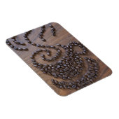 Magnet Flexible Tasse de café illustrée à l'aide de grains de café (Côté Droit)