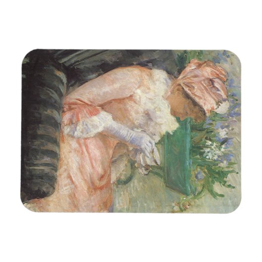 Magnet Flexible Tasse de thé de Mary Cassatt, impressionnisme Vint (Horizontal)