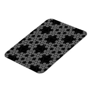 Magnet Flexible Tatage Flocon de neige fractal Design Crochet B&W