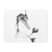 Magnet Flexible Tatouage d'oiseaux psychedlic (Horizontal)