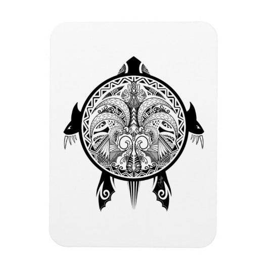 Magnet Flexible Tattoo Tribal Turtle (Vertical)