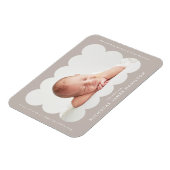 Magnet Flexible Taupe Faire-part de naissance de cadre à échelles (Côté Gauche)