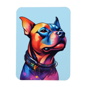 Magnet Flexible Taureau coloré Terrier Conception Cyberpunk,